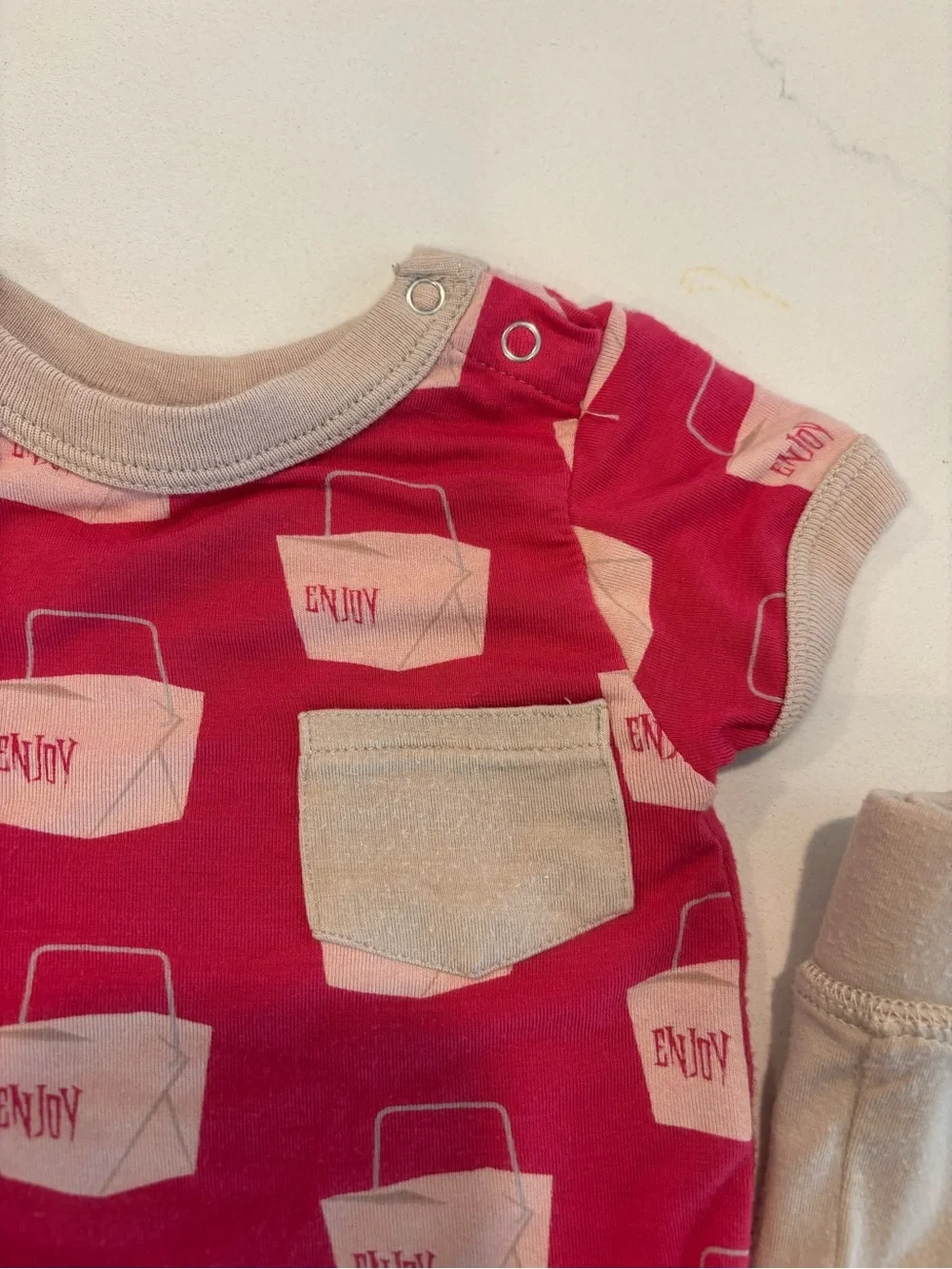 Kickee Pants Bamboo Onesie and Pants Hot Pink Size 3-6 months